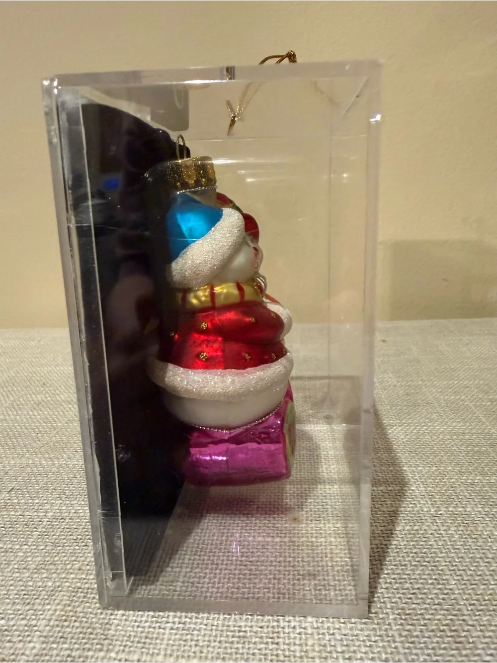 Vtg 2004 Target Our 1st Christmas Snowman Couple Handcrafted Glass Ornament NIB